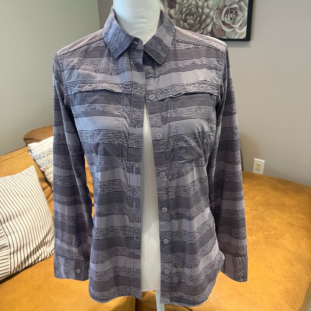 REI Purple Button Down Shirt with Dress Shirt Collar